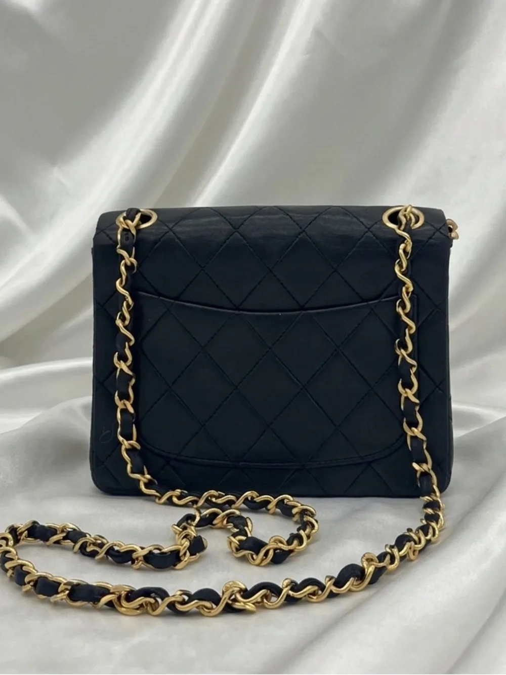 CHANEL Black Quilted Lambskin Mini Flap Crossbody with Gold Chain - Picture 3 of 14